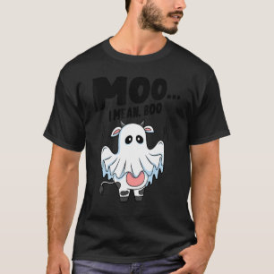 Camiseta Vaca Fantasma Abóbora Eu Quero Dizer Moo Vaca de H