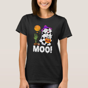 Camiseta Vaca Fantasma Moo & Chapéu de Bruxa Feliz Fantasia