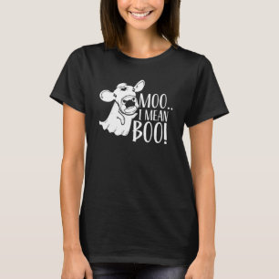 Camiseta Vaca Fantasma Moo Eu Quero Dizer Boo Halloween
