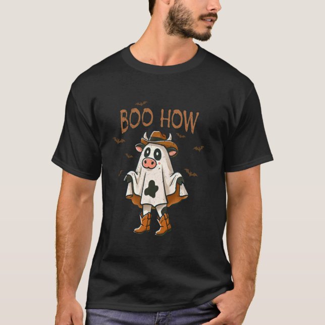 Camiseta Vaca Fantasma Moo Quer Dizer Boo Fantasia Hallowee (Frente)