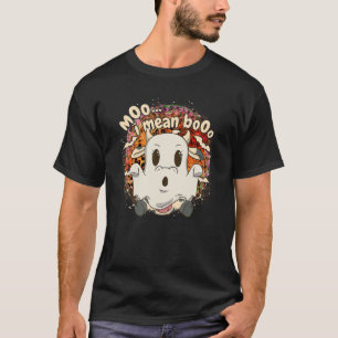 Camiseta Vaca Fantasma Moo Quero Dizer Boo Halloween Leopar