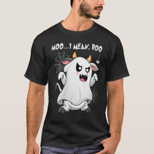 Camiseta Vaca Fantasma Moo Quero Dizer Boo Vaca Fantasma D