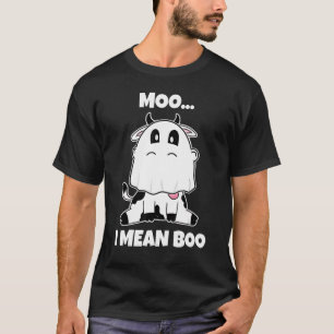 Camiseta Vaca Fantasma Mugido Quero Dizer Boo Abóbora Lua  