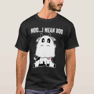 Camiseta Vaca Fantasma Mugido Quero Dizer Boo Abóbora Lua H