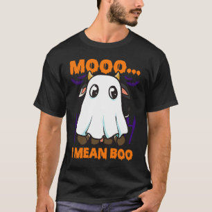 Camiseta Vaca Fantasma Muuu Quero Dizer Boo Halloween Vaca