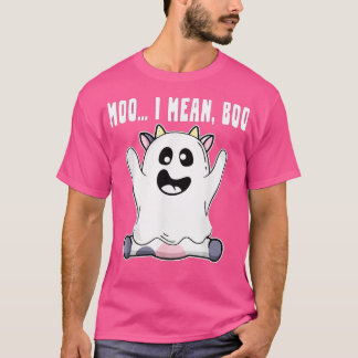 Camiseta Vaca Fantasma Quero Dizer Boo Pumpkin Moon Hallowe