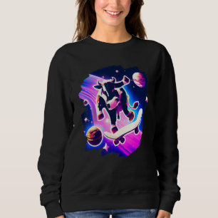 Camiseta Vaca fazendo skate no espaço sideral retro vintage