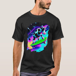 Camiseta Vaca fazendo skate no espaço sideral retro vintage