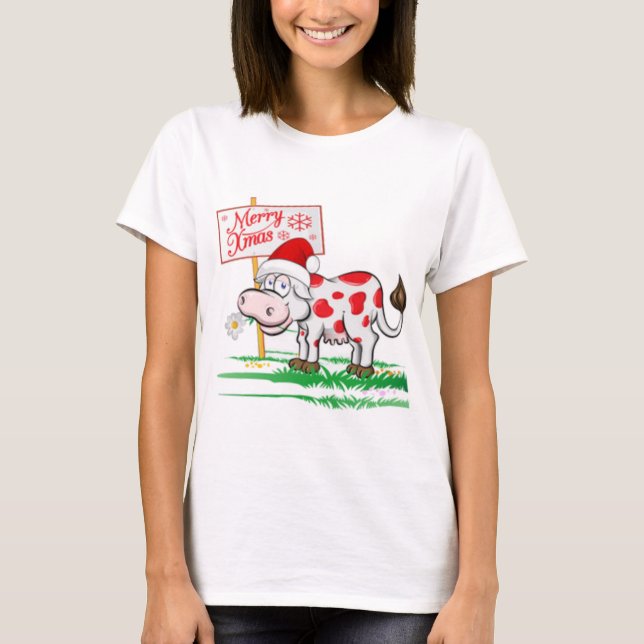 Camiseta Vaca Feliz de Natal (Frente)