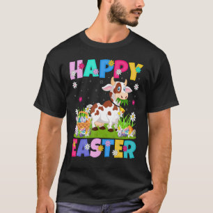 Camiseta Vaca   Feliz Páscoa Coelho Vaca Domingo de Páscoa