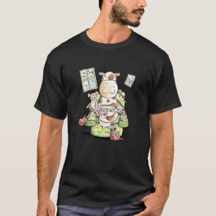 Camiseta Vaca Feliz Relaxa Em Casa I Conforto Relaxar Fazen