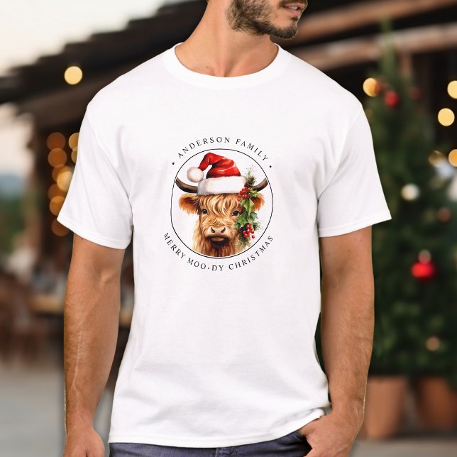 Camiseta Vaca festiva Vaca festiva Natal da família animal (Criador carregado)