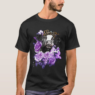 Camiseta Vaca Flores Roxas Vaca