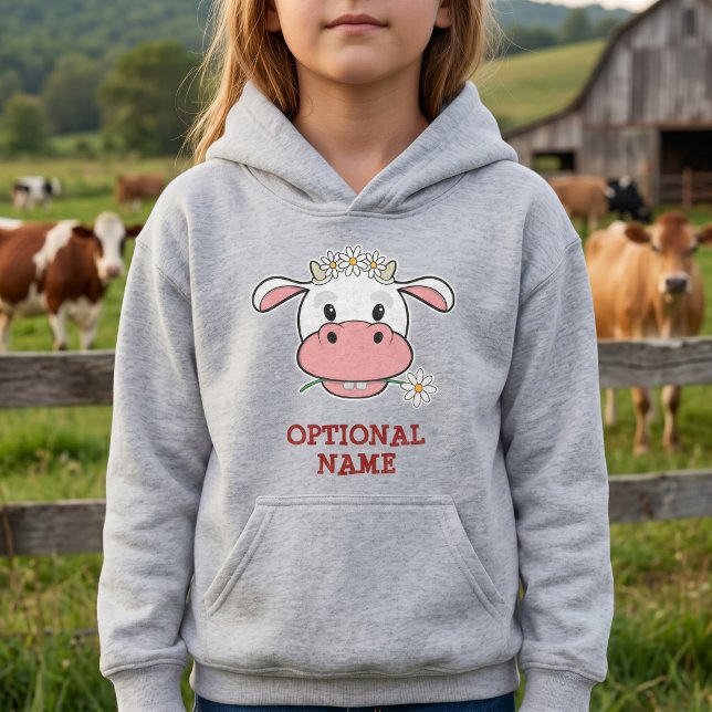 Camiseta Vaca Fofa com Coroa de Margarida - Nome Personaliz (Criador carregado)