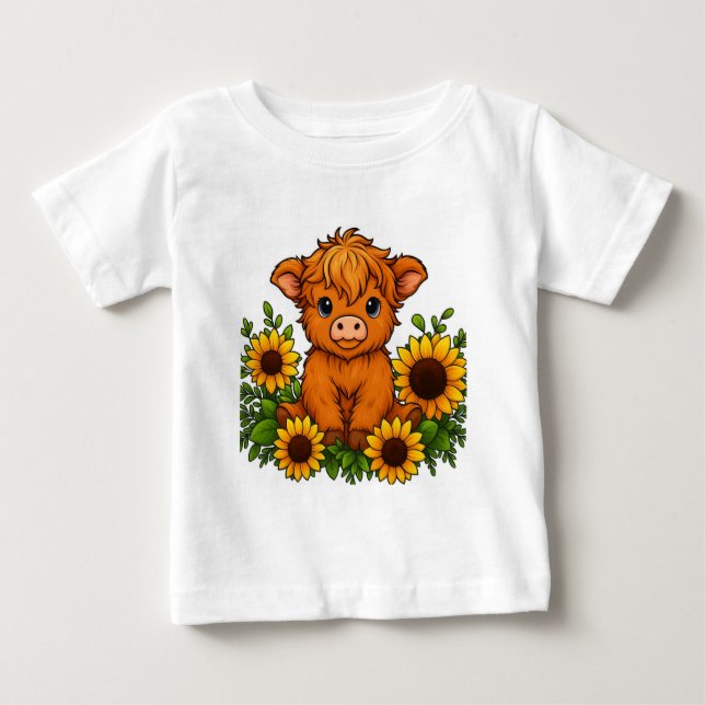 Camiseta Vaca Fofa com Girassóis (Frente)