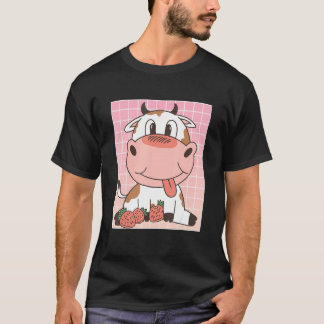 Camiseta Vaca Fofa Comendo Morangos