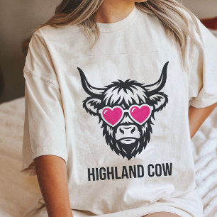 Camiseta Vaca Fofa das Terras Altas com Óculos de Sol de Co