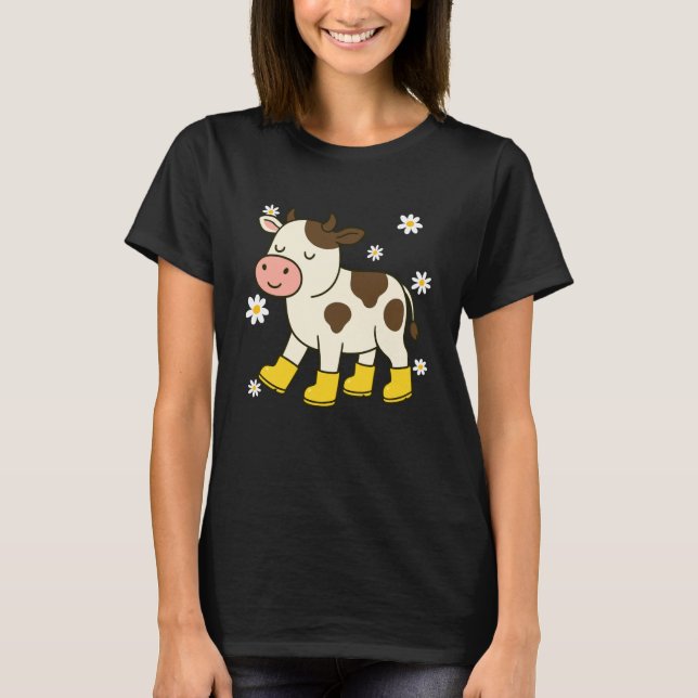Camiseta Vaca Fofa de Botas de Chuva (Frente)