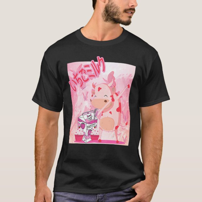 Camiseta Vaca Fofa de Leite de Morango Dabbing (Frente)