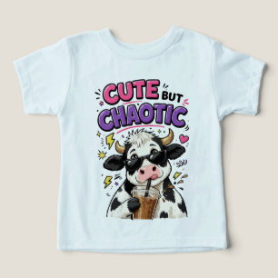 Camiseta Vaca fofa mas caótica com café com gelo