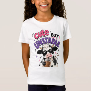 Camiseta Vaca fofa mas instável com café com gelo