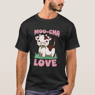 Camiseta Vaca Fofa Moocha Amor Gráfico Arte Animal Adorável