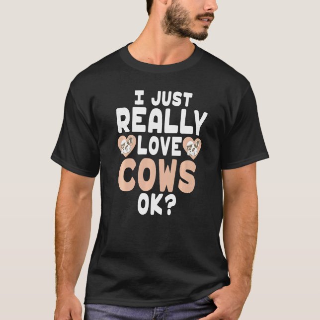 Camiseta Vaca Fofa No Coração Eu Amo Vacas Ok (Frente)