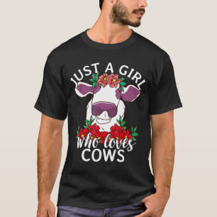 Camiseta Vaca Fofa Para Mulheres Meninas Só Uma Menina Que