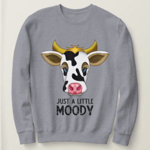 Camiseta Vaca Fofo Apenas uma Letra Grunge Pouco Mal-Humo
