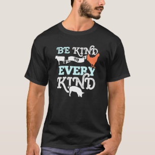 Camiseta Vaca Frango Porco Apoio Bondade Igualdade Animal V