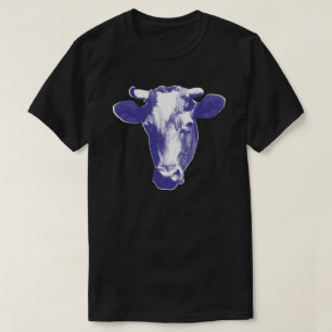 Camiseta Vaca Gráfica em Arte Pop Roxa