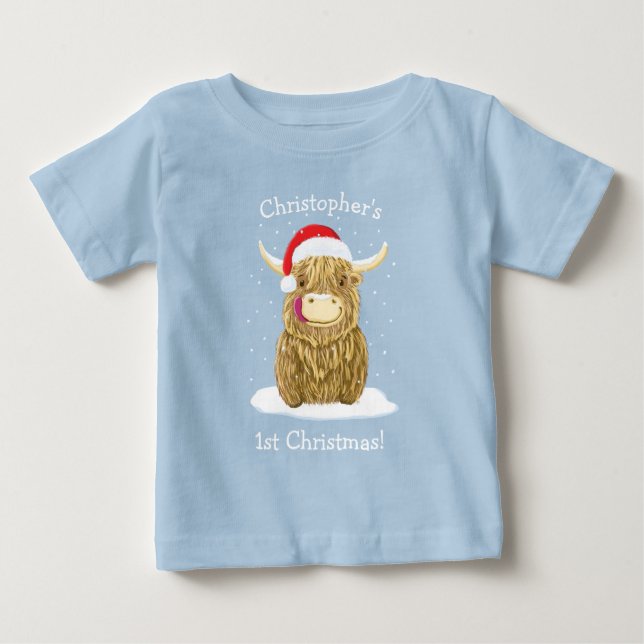 Camiseta Vaca Hábita Personalizada Na Neve (Frente)