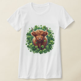 Camiseta Vaca Highland com Shamrocks