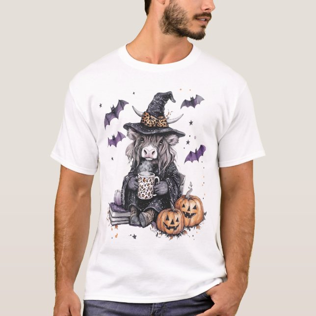 Camiseta Vaca Highland do Halloween (Frente)
