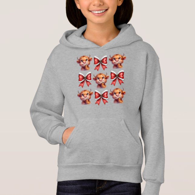 Camiseta Vaca Highland e Arco de Coquetes de Natal (Frente)