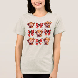 Camiseta Vaca Highland e Arco de Coquetes de Natal