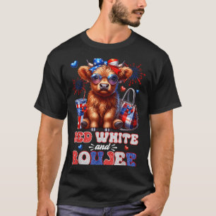 Camiseta Vaca Highland Vermelha Branca e Boujee Fofa 4 de J