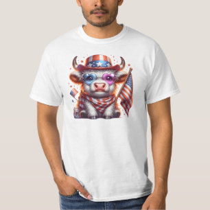 Camiseta Vaca Hilighted 4 de julho Sublimando Clipart