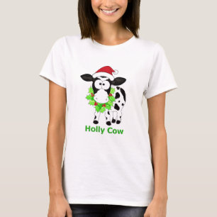 Camiseta Vaca Holly de Natal