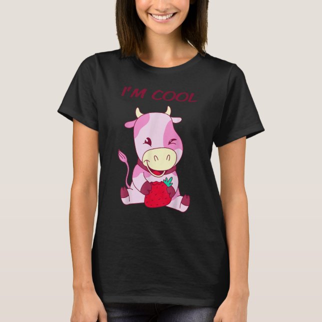 Camiseta Vaca Infantil Morango Legal (Frente)