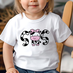Camiseta Vaca Irmã Menina - Aniversário Criança