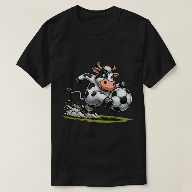 Camiseta Vaca Jogando Futebol Vacas Esportivo (Frente do Design)