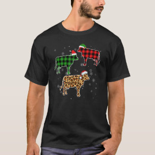 Camiseta Vaca Leiteira Chapéu de Papai Noel Pijama de Natal