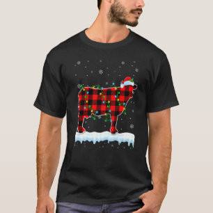 Camiseta Vaca Leiteira Natal Santa Hat Bons Animais Xmas Li