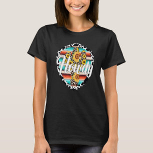 Camiseta Vaca Leopardo Cactus Serape Cactus impressão Sunf