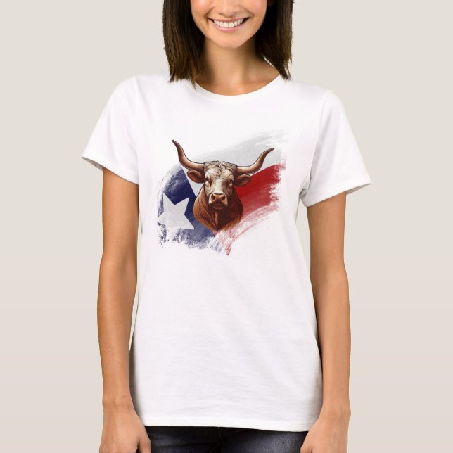 Camiseta Vaca longhorn do Texas (Frente)