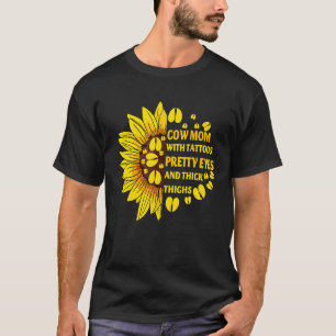 Camiseta Vaca Mãe Com Tatuagens Olhos Bonitos Coxa Grossa G