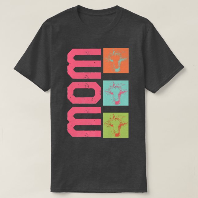 Camiseta Vaca Mãe Dia de as mães Vaca Sobrevoada Esposa Faz (Frente do Design)