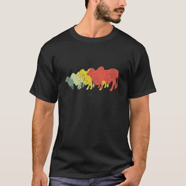 Camiseta Vaca Mãe e Pai Silhoule Vintage Brahman (Frente)