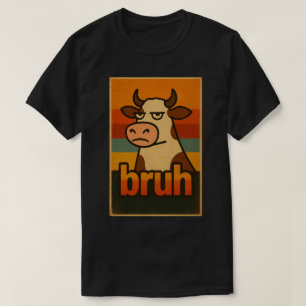 Camiseta Vaca Mal-Humorada Bruh Meme – Animal Retrô Engraça